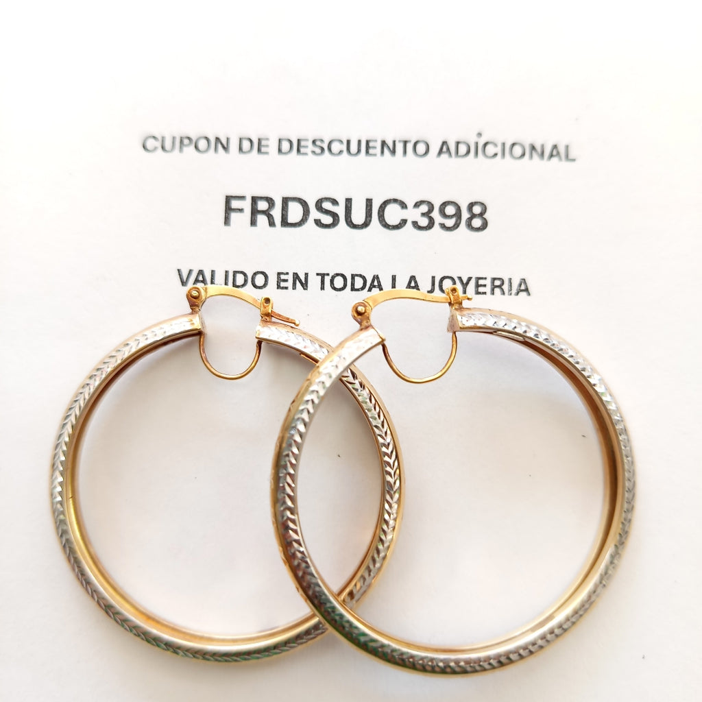 ARRACADAS PAR ORO,ORO COMBINADO 14 K 7,80 GRMS (SEMINUEVO)