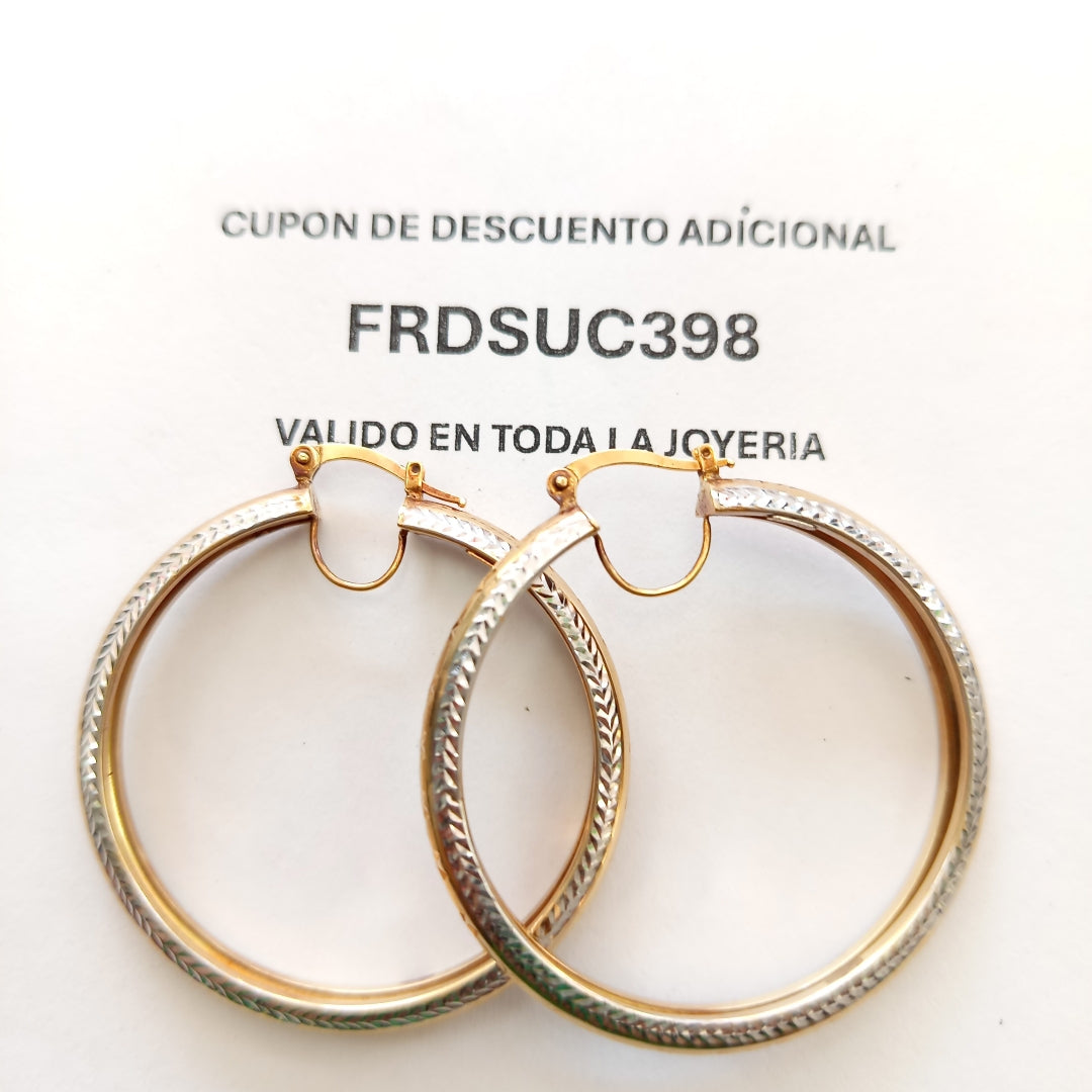 ARRACADAS PAR ORO,ORO COMBINADO 14 K 7,80 GRMS (SEMINUEVO)