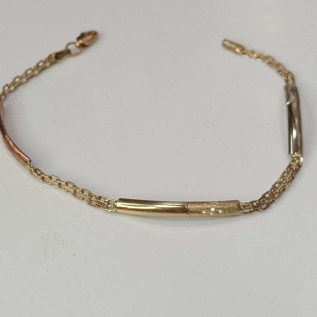 PULSERA ORO COMBINADO 10 K 2,70 GRMS (SEMINUEVO)
