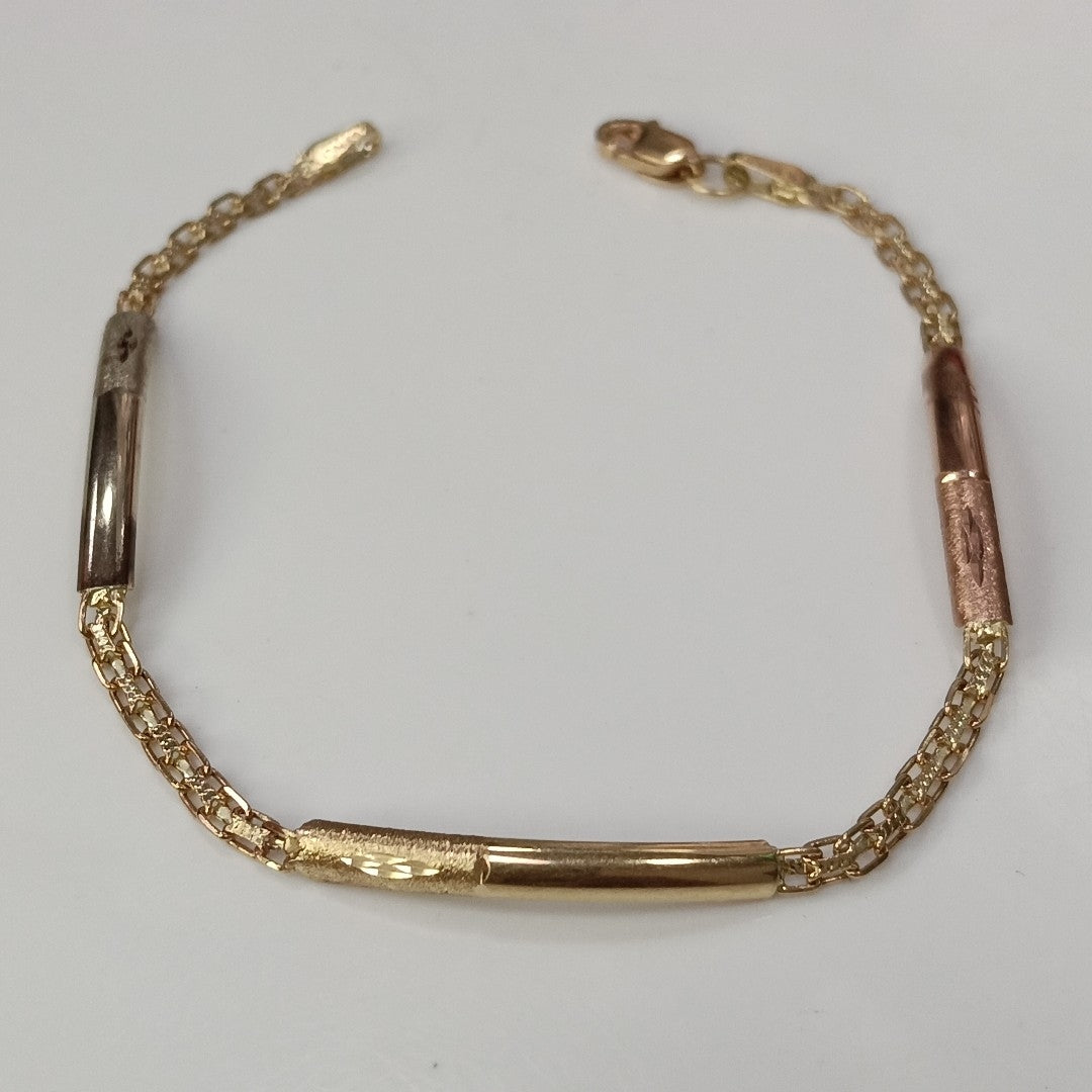 PULSERA ORO COMBINADO 10 K 2,60 GRMS (SEMINUEVO)
