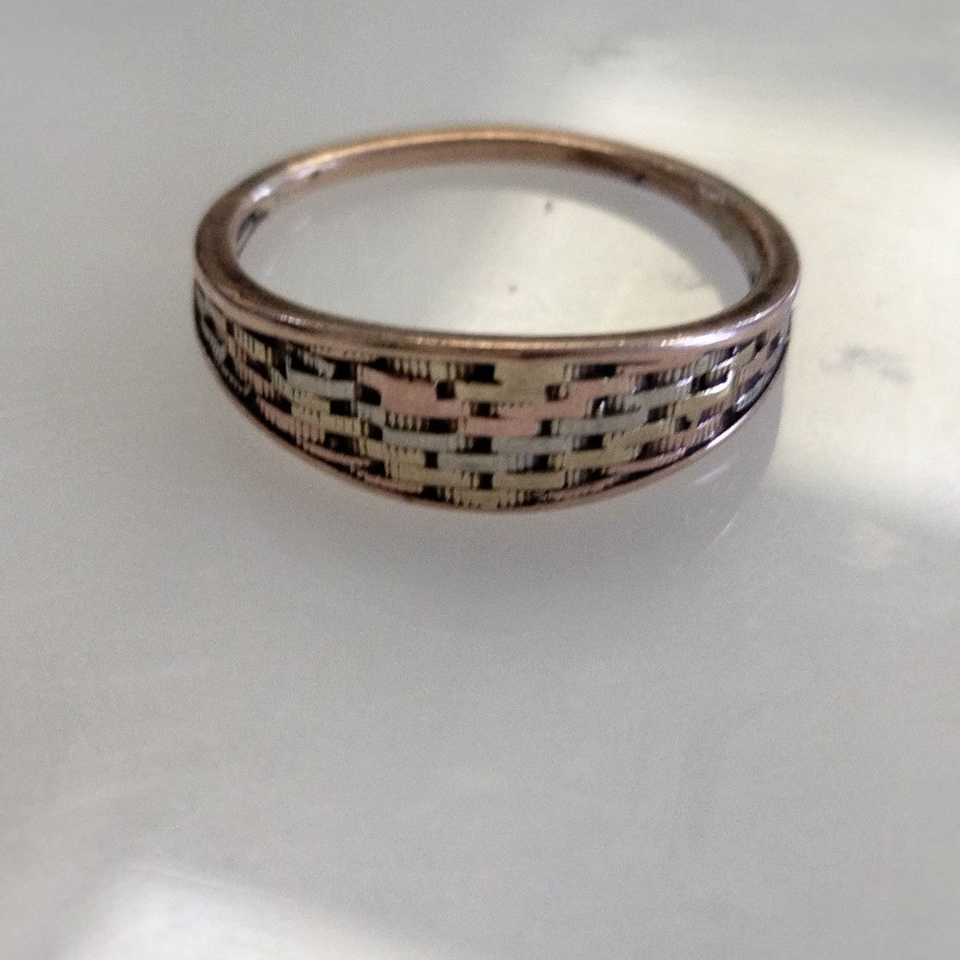 ANILLO ORO, ORO COMBINADO 10 K 1.7 GRMS (SEMINUEVO)