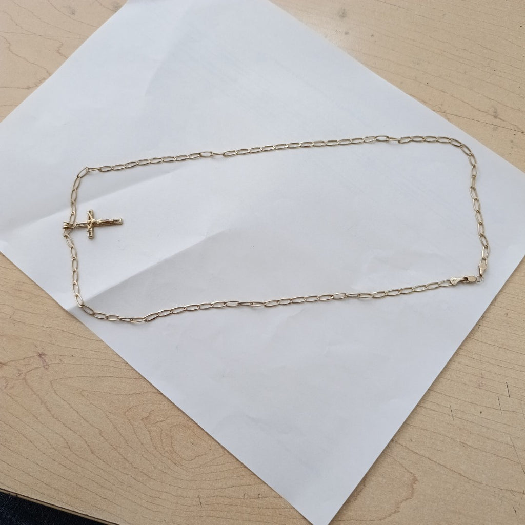 CADENA, CRUZ ORO 14 K 9.2 GRMS (SEMINUEVO)