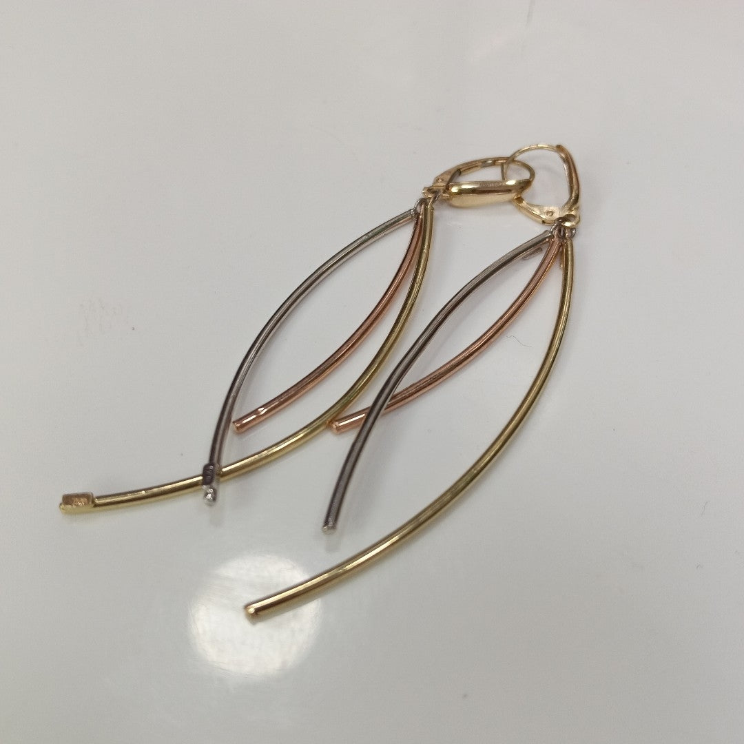 ARETES PAR ORO COMBINADO 10 K 2,70 GRMS (SEMINUEVO)