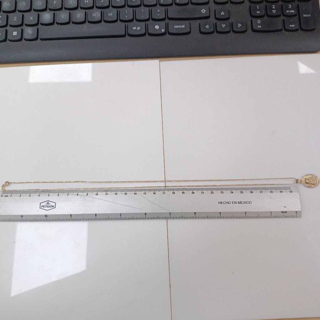 CADENA, MEDALLA RELIGIOSA ORO, ORO COMBINADO 10 K 2.6 GRMS (SEMINUEVO)
