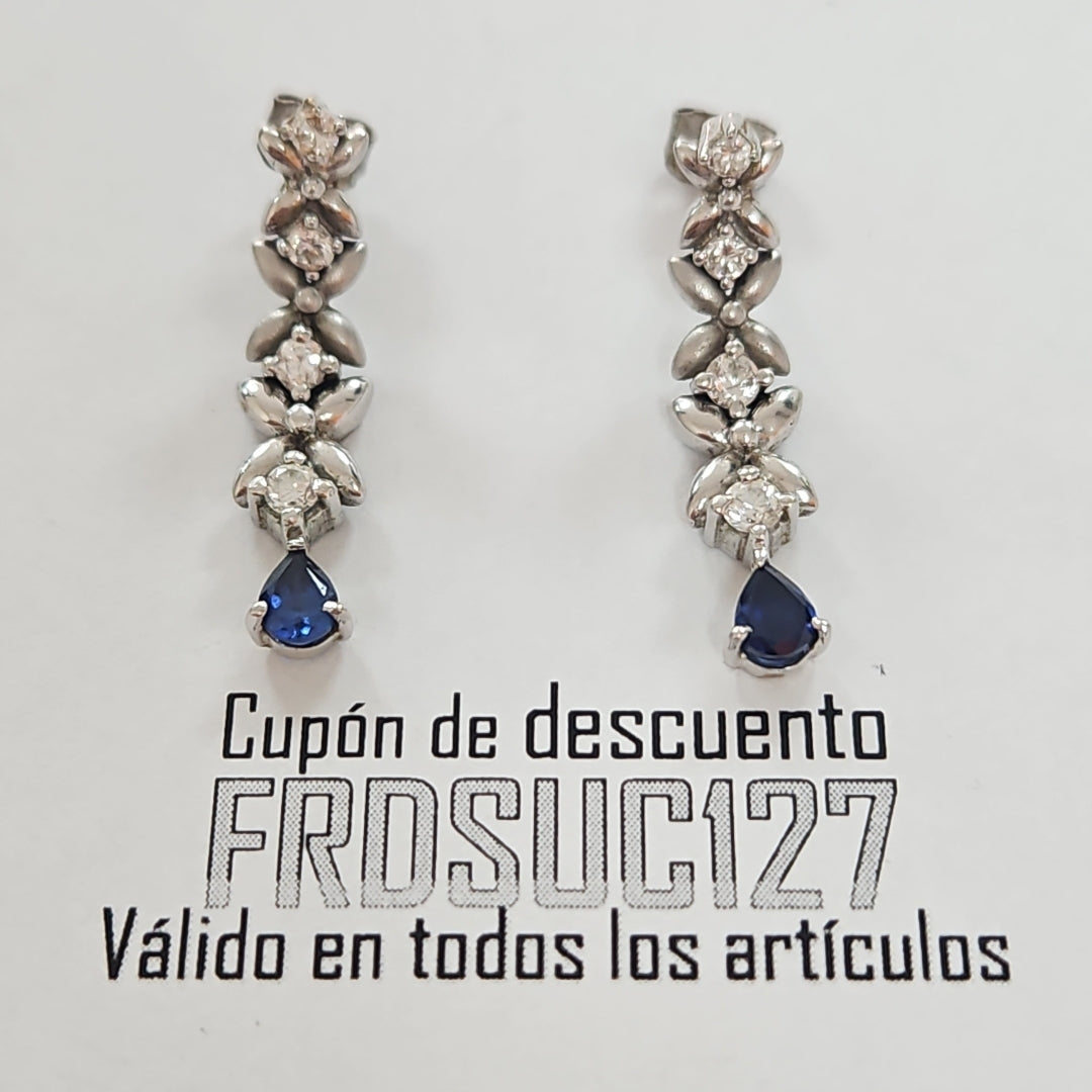 ARETES PAR ORO BLANCO 10 K 4.6 GRMS (SEMINUEVO)