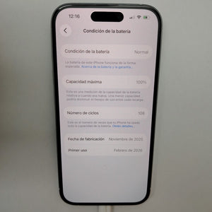 CELULAR APPLE IPHONE 15 A3089 (2023) 128 GB 6 GB RAM (SEMINUEVO)