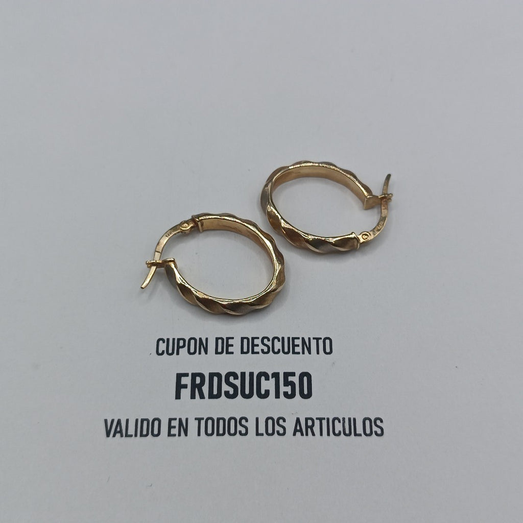 ARETES PAR ORO 14 K 1.9 GRMS (SEMINUEVO)