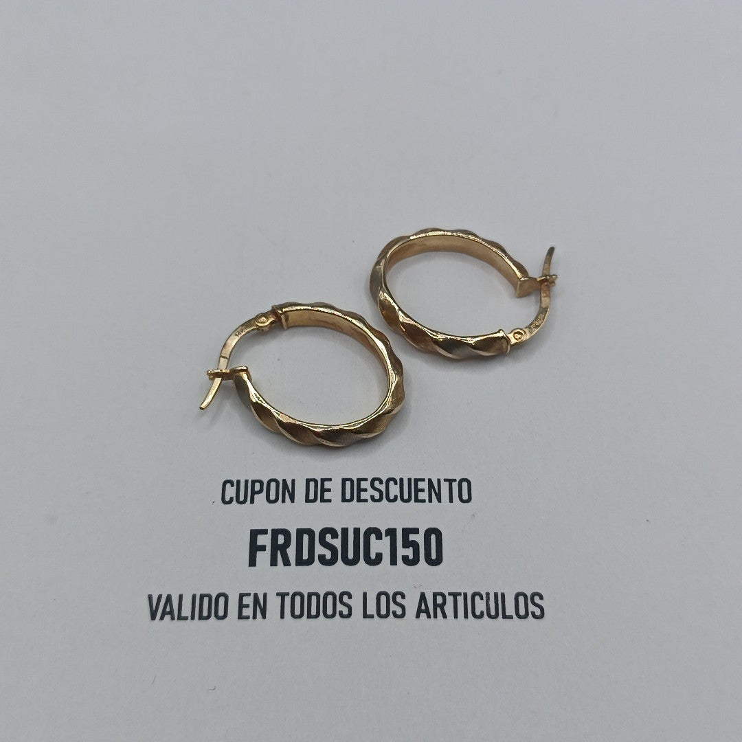 ARETES PAR ORO 14 K 1.9 GRMS (SEMINUEVO)