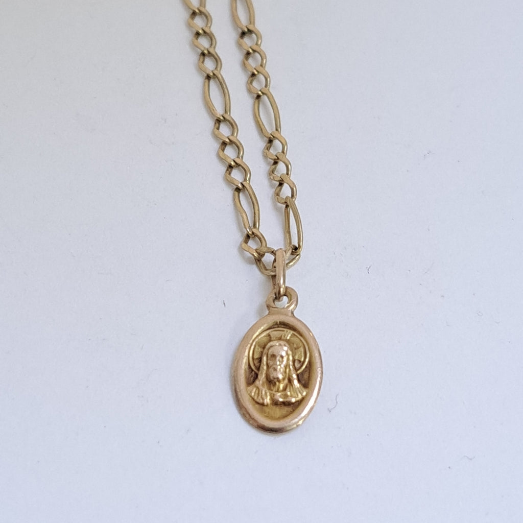 CADENA, MEDALLA RELIGIOSA ORO 10 K 3.2 GRMS (SEMINUEVO)
