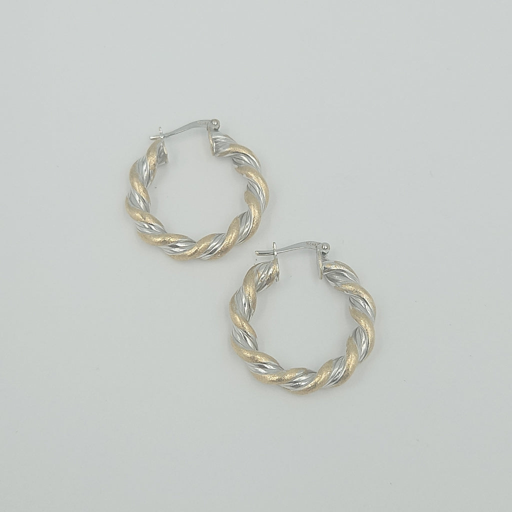 ARRACADAS PAR ORO,ORO BLANCO,RODIADO 14 K 3,60 GRMS (SEMINUEVO)