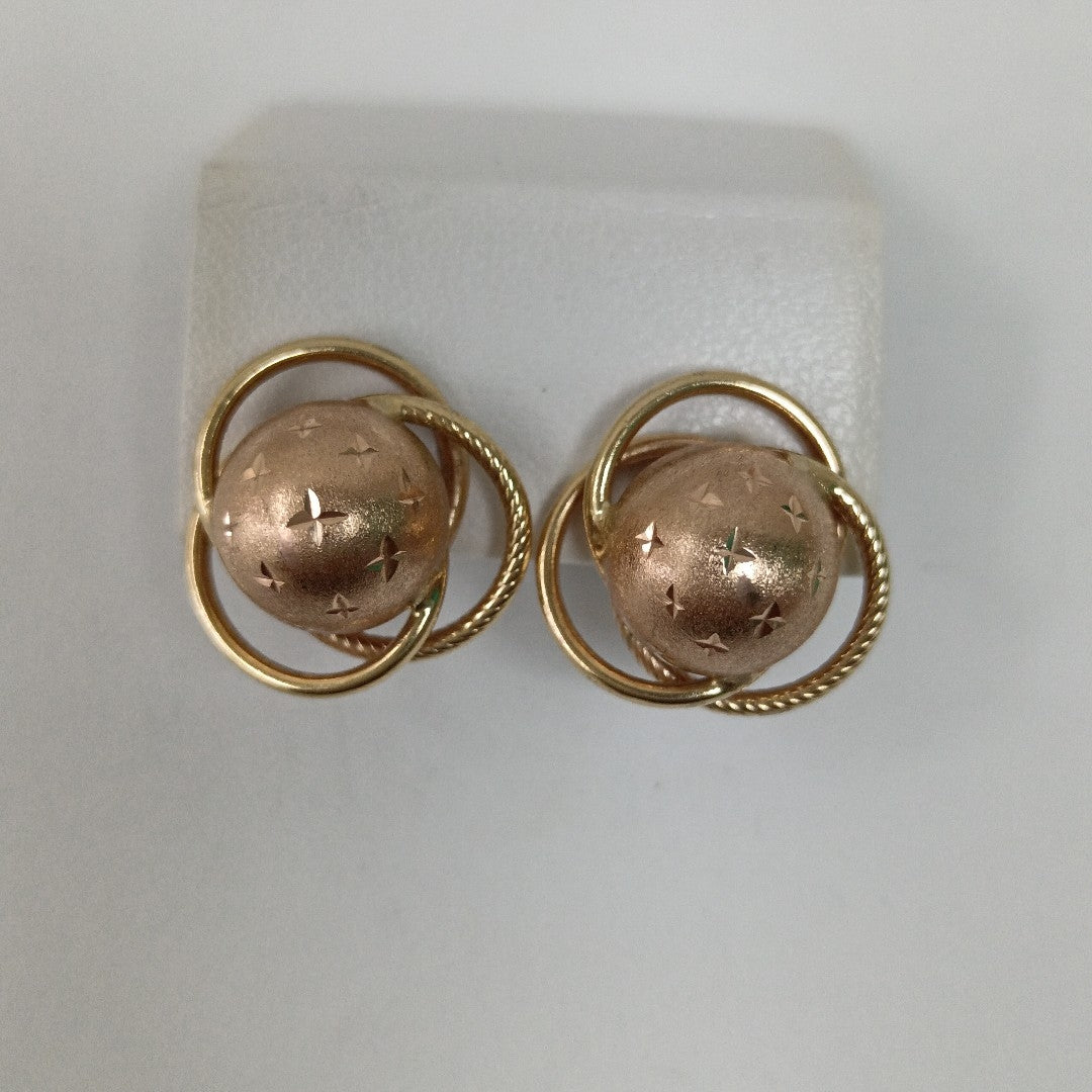 ARETES PAR ORO,RODIADO 14 K 2,20 GRMS (SEMINUEVO)