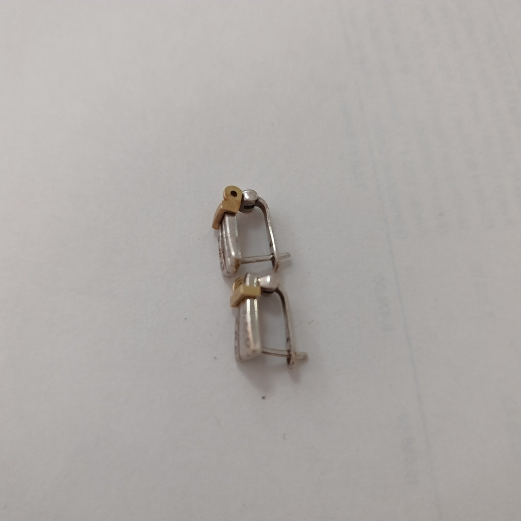 ARETES PAR ORO, ORO BLANCO 14 K 4.4 GRMS (SEMINUEVO)