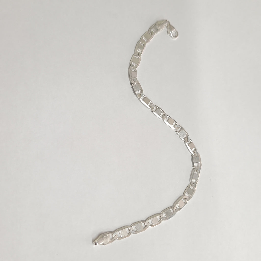 PULSERA TEJIDO ESPEJO PLATA .925 21 CM 7.8 GR (NUEVO)