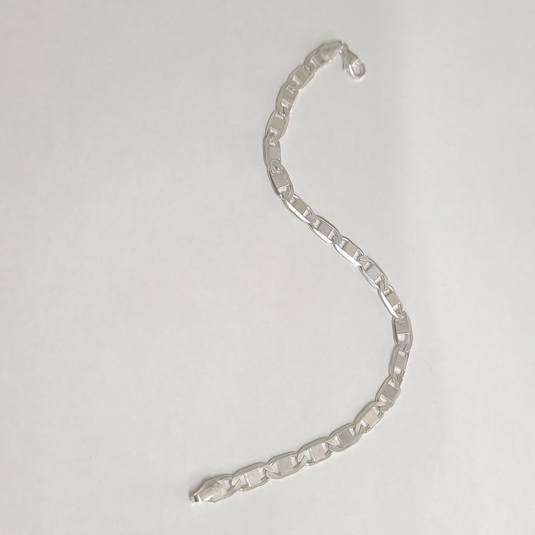 PULSERA TEJIDO ESPEJO PLATA .925 21 CM 7.8 GR (NUEVO)