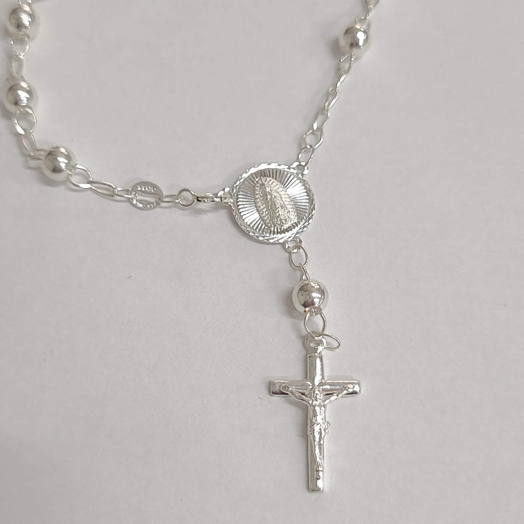 PULSERA TIPO ROSARIO PLATA .925 18 CM 4.12 GR (NUEVO)