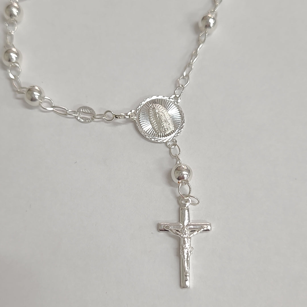 PULSERA TIPO ROSARIO PLATA .925 18 CM 4.12 GR (NUEVO)