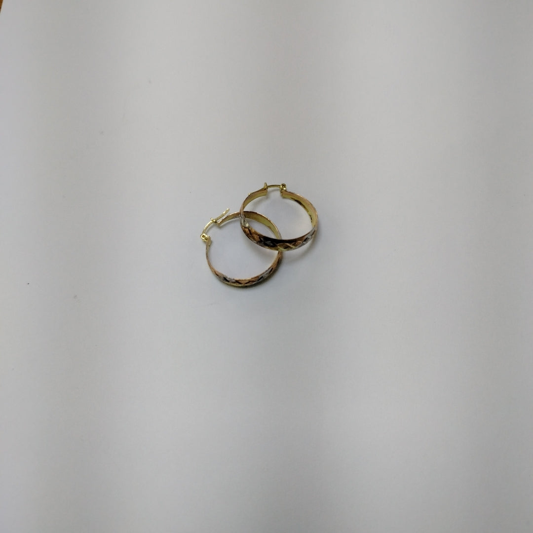 ARETES PAR ORO, ORO COMBINADO 14 K 2.9 GRMS (SEMINUEVO)