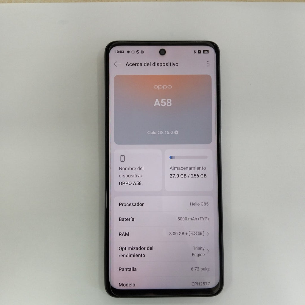 CELULAR OPPO A58 CPH2577 (2023) 256 GB 8 GB RAM (SEMINUEVO)