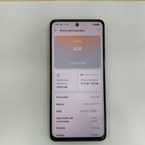 CELULAR OPPO A58 CPH2577 (2023) 256 GB 8 GB RAM (SEMINUEVO)