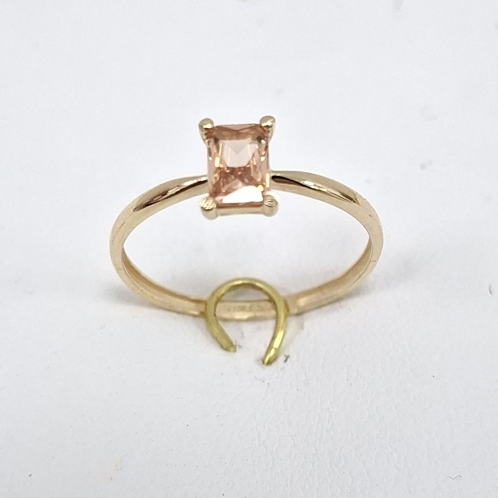ANILLOS TEJIDO ANILLITO C PIEDRA DE COLOR 14K 8 1.2 GR (NUEVO)