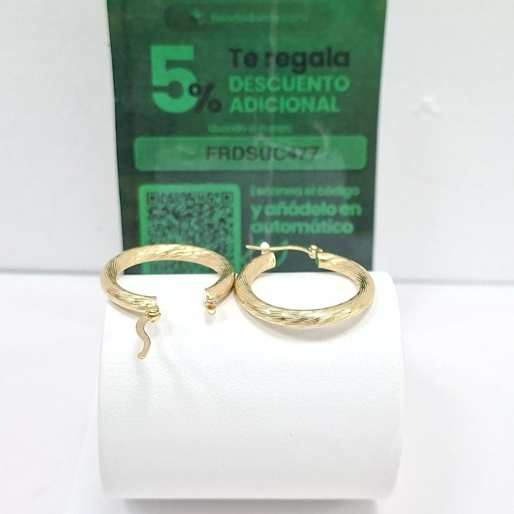 ARETES TEJIDO ARRACADAS ASTRIADAS 14K 2.9 GR (NUEVO)