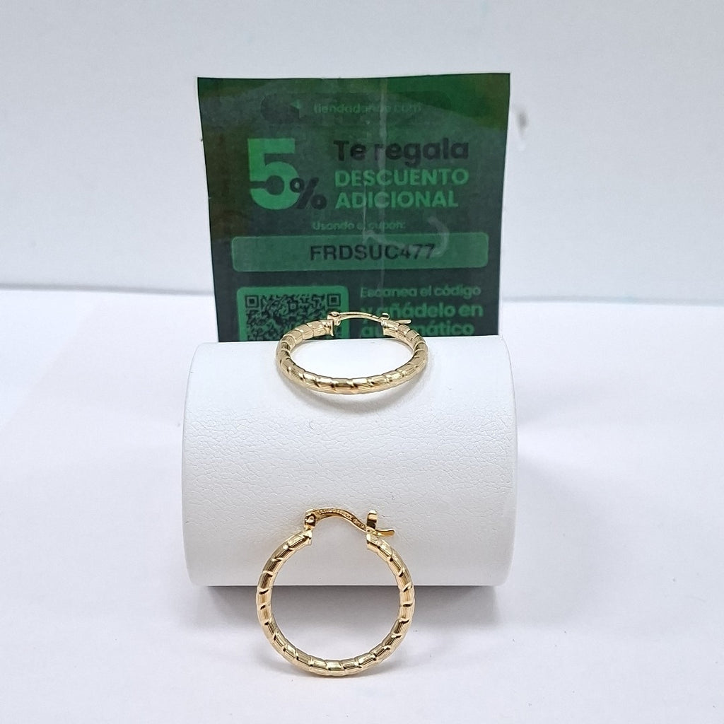 ARETES ARRACADAS LABRADAS 14K 3.2 GR (NUEVO)