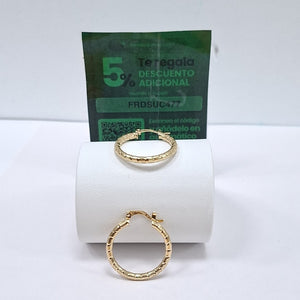 ARETES ARRACADAS LABRADAS 14K 3.2 GR (NUEVO)