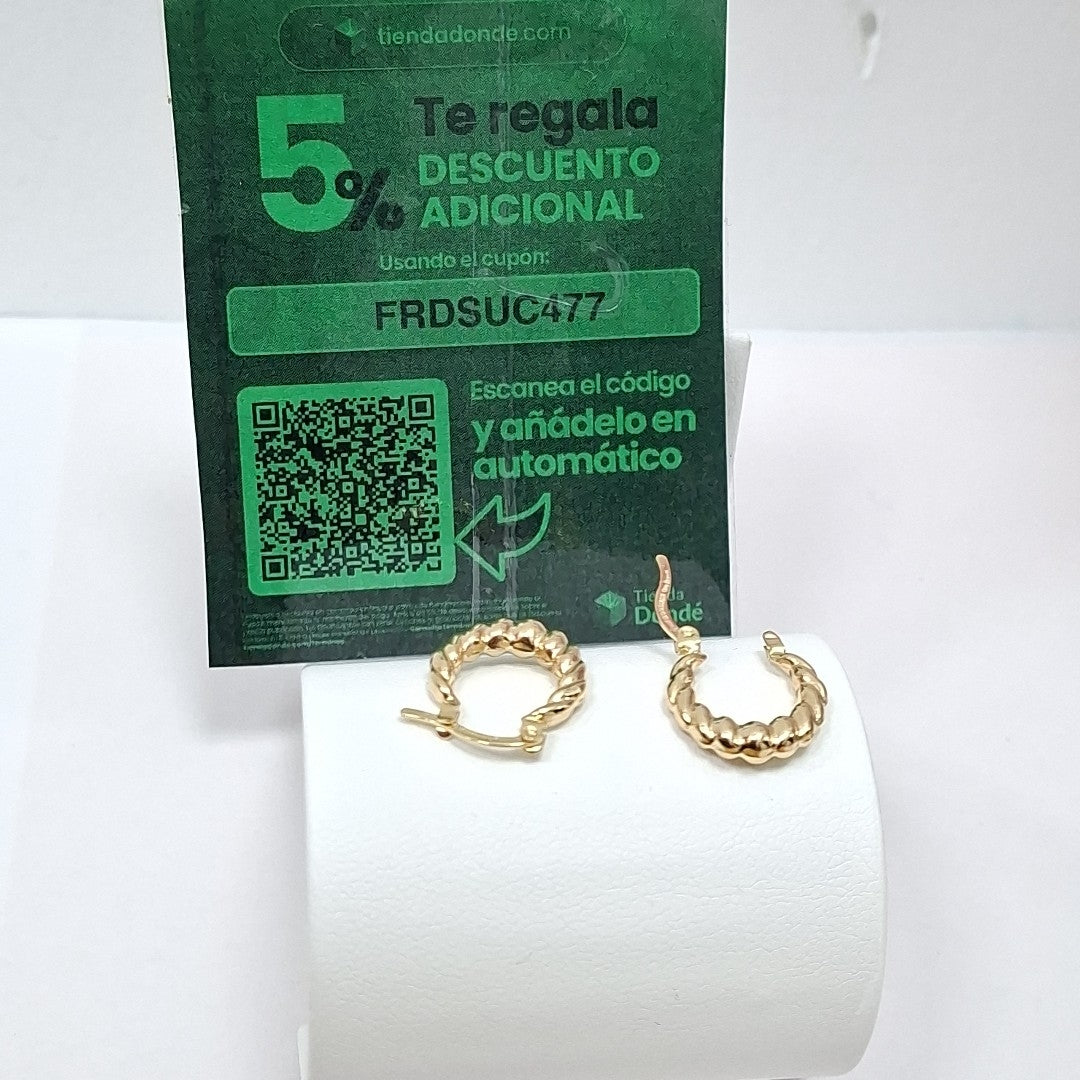 ARETES ARRACADAS TZL HUECAS 14K 1.5 GR (NUEVO)
