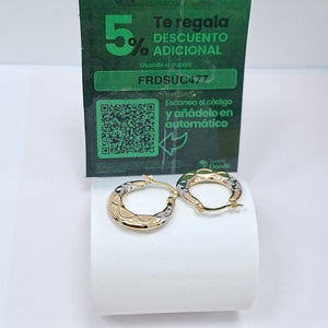 ARETES ARRACADAS COMBINADAS CON INFINITO 14K 2.2 GR (NUEVO)