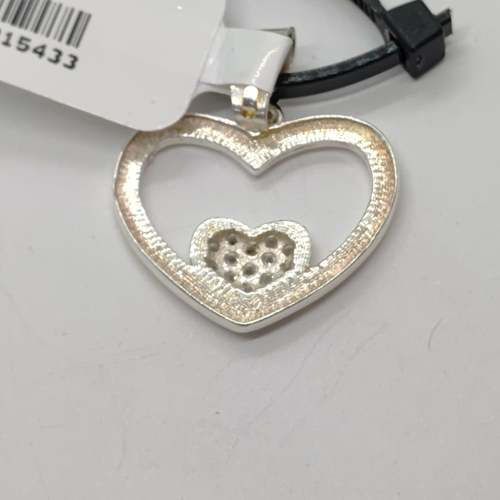 DIJE CORAZON C/CIRCONIAS PLATA .925 2.5 GR (NUEVO)