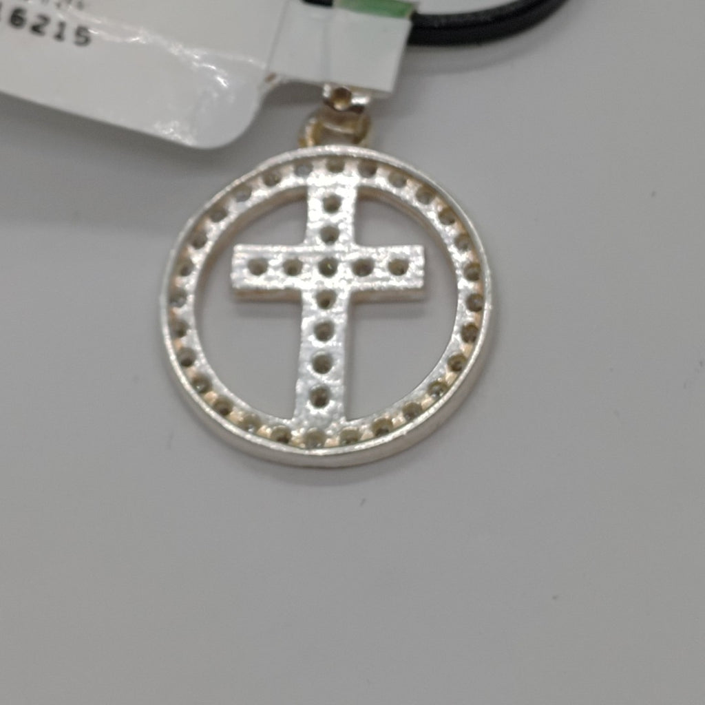 DIJE CRUZ C/CIRCONIAS PLATA .925 2.6 GR (NUEVO)