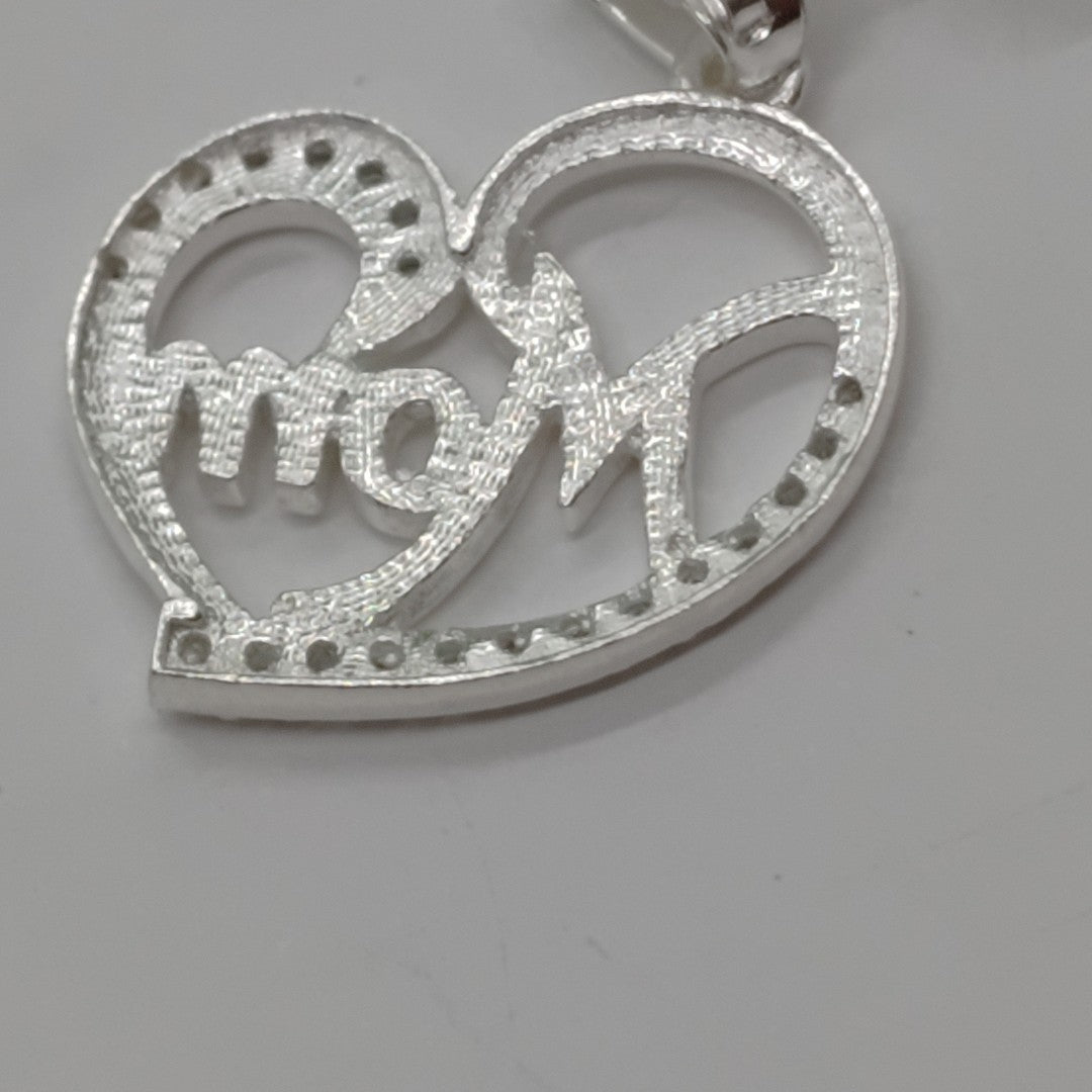 DIJE CORAZON C/CIRCONIAS PLATA .925 3.1 GR (NUEVO)