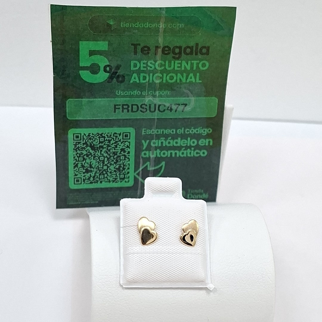 BROQUELES BROQUEL CORAZON DOBLE 14K 0.2171 GR (NUEVO)