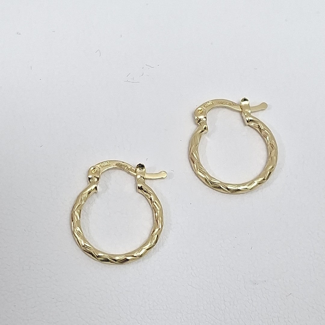 ARETES ARRACADAS TRENZADAS 14K 18 1.5 GR (NUEVO)