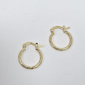 ARETES ARRACADAS TRENZADAS 14K 18 1.5 GR (NUEVO)
