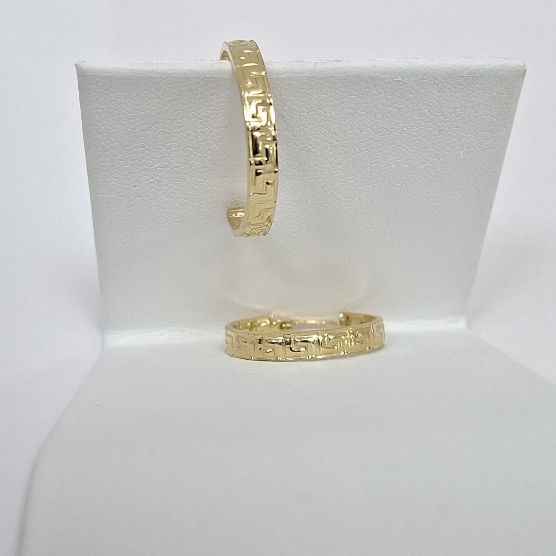 ARETES ARRACADA CON GRECAS 14K 2 GR (NUEVO)