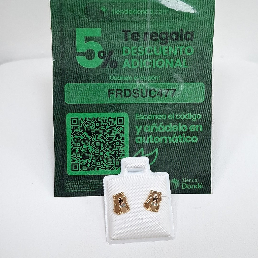 BROQUELES BROQUEL FIG CAPIBARA 14K 0.2657 GR (NUEVO)