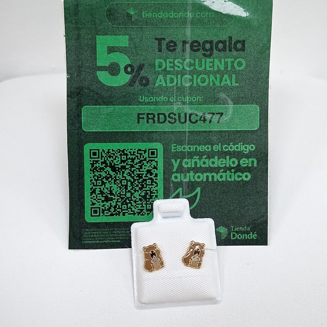 BROQUELES BROQUEL FIG CAPIBARA 14K 0.2657 GR (NUEVO)
