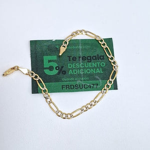 PULSERA 3X1 DIAMANTADA 14K 18 CM 4.6 GR (NUEVO)
