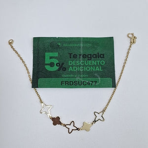 PULSERA TEJIDO ESP CON TREBOL 14K 18 CM 1.6 GR (NUEVO)