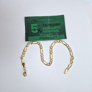 PULSERA 3X1 DIAMANTADA 14K 21 CM 5.2 GR (NUEVO)