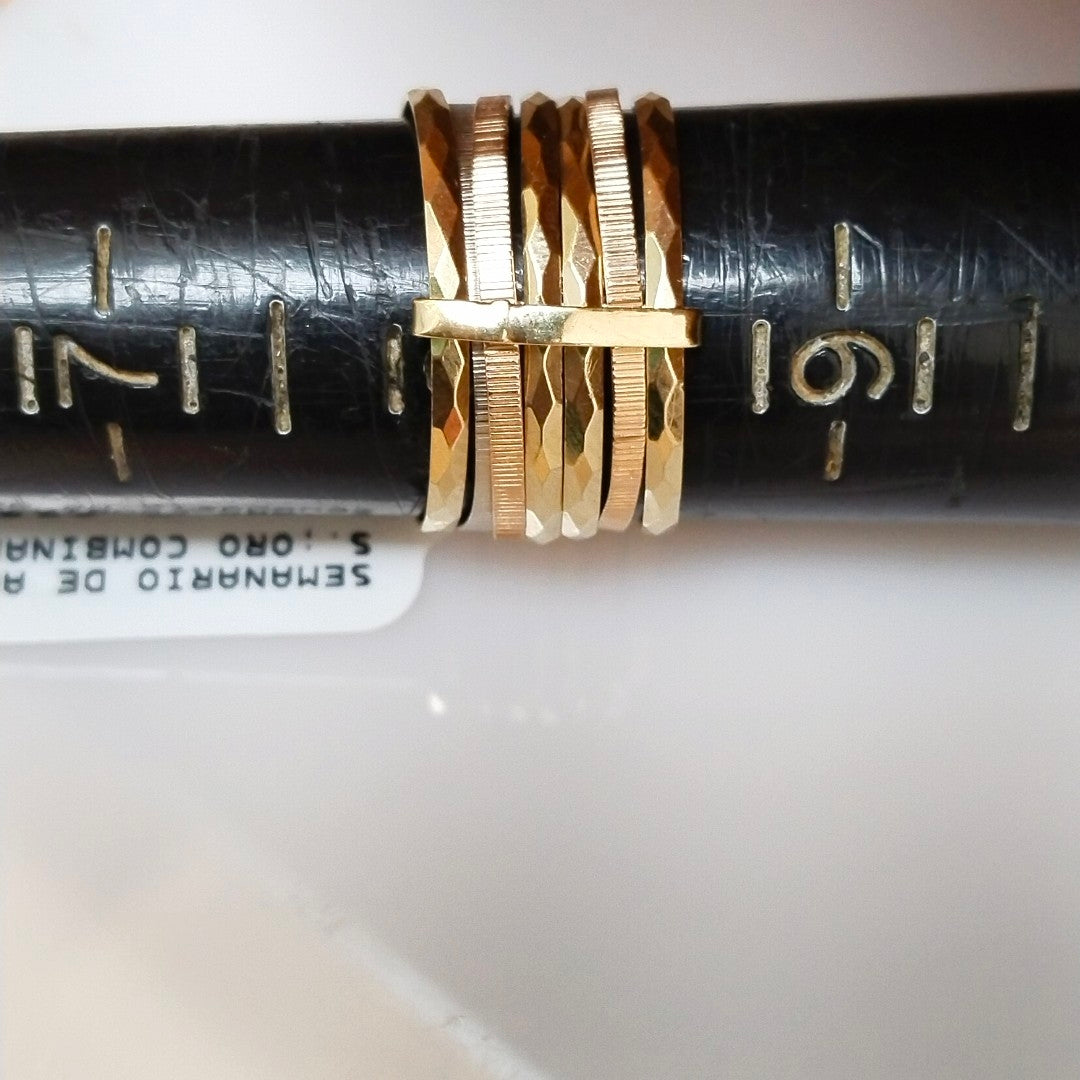 SEMANARIO DE ARGOLLAS ORO COMBINADO 8 K 3.4 GRMS (SEMINUEVO)