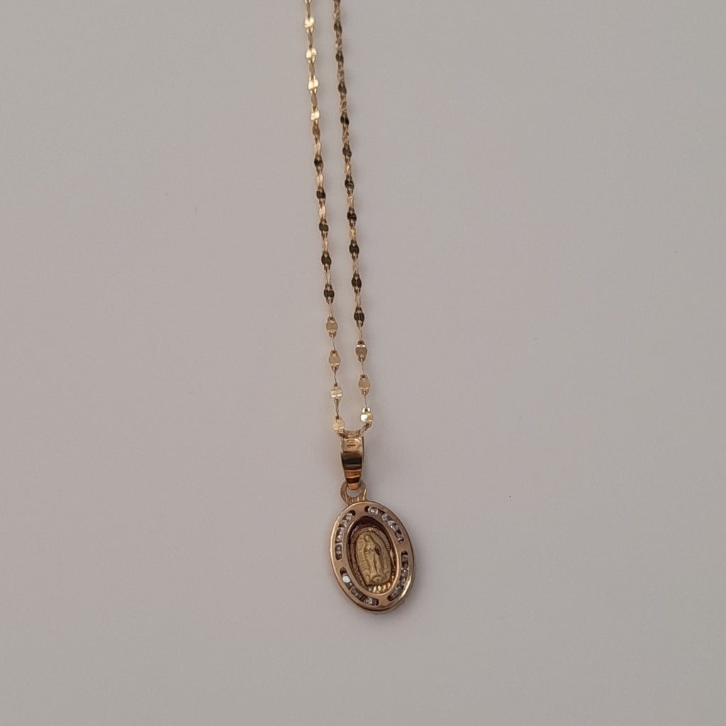 CADENA, MEDALLA RELIGIOSA ORO 10 K 1.4 GRMS (SEMINUEVO)