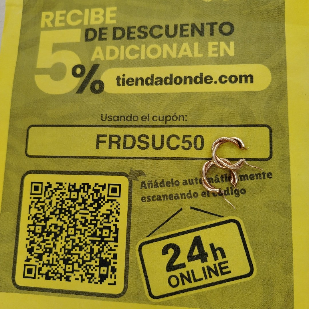 ARRACADAS PAR ORO 14 K 1.8 GRMS (SEMINUEVO)
