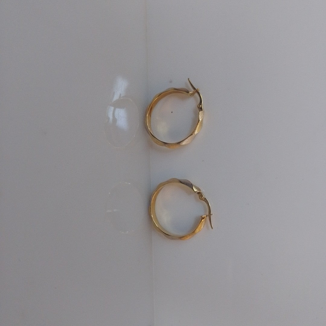 ARRACADAS PAR ORO, ORO COMBINADO 14 K 1.6 GRMS (SEMINUEVO)