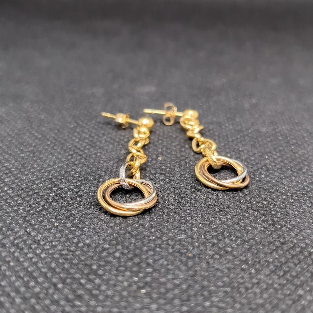 ARETES PAR ORO,ORO COMBINADO 14 K 2,00 GRMS (SEMINUEVO)