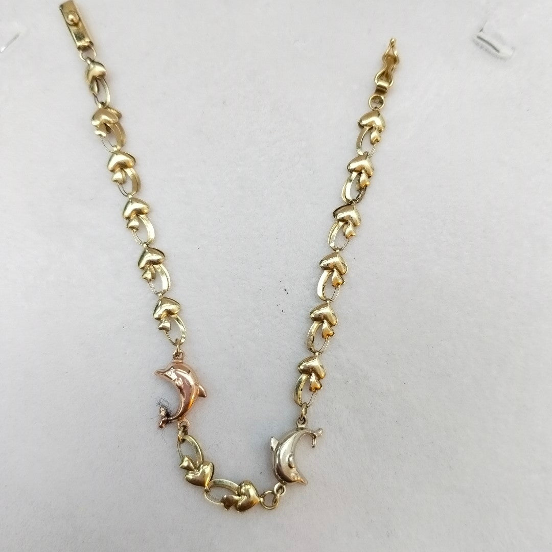 PULSERA ORO COMBINADO 10 K 3.8 GRMS (SEMINUEVO)