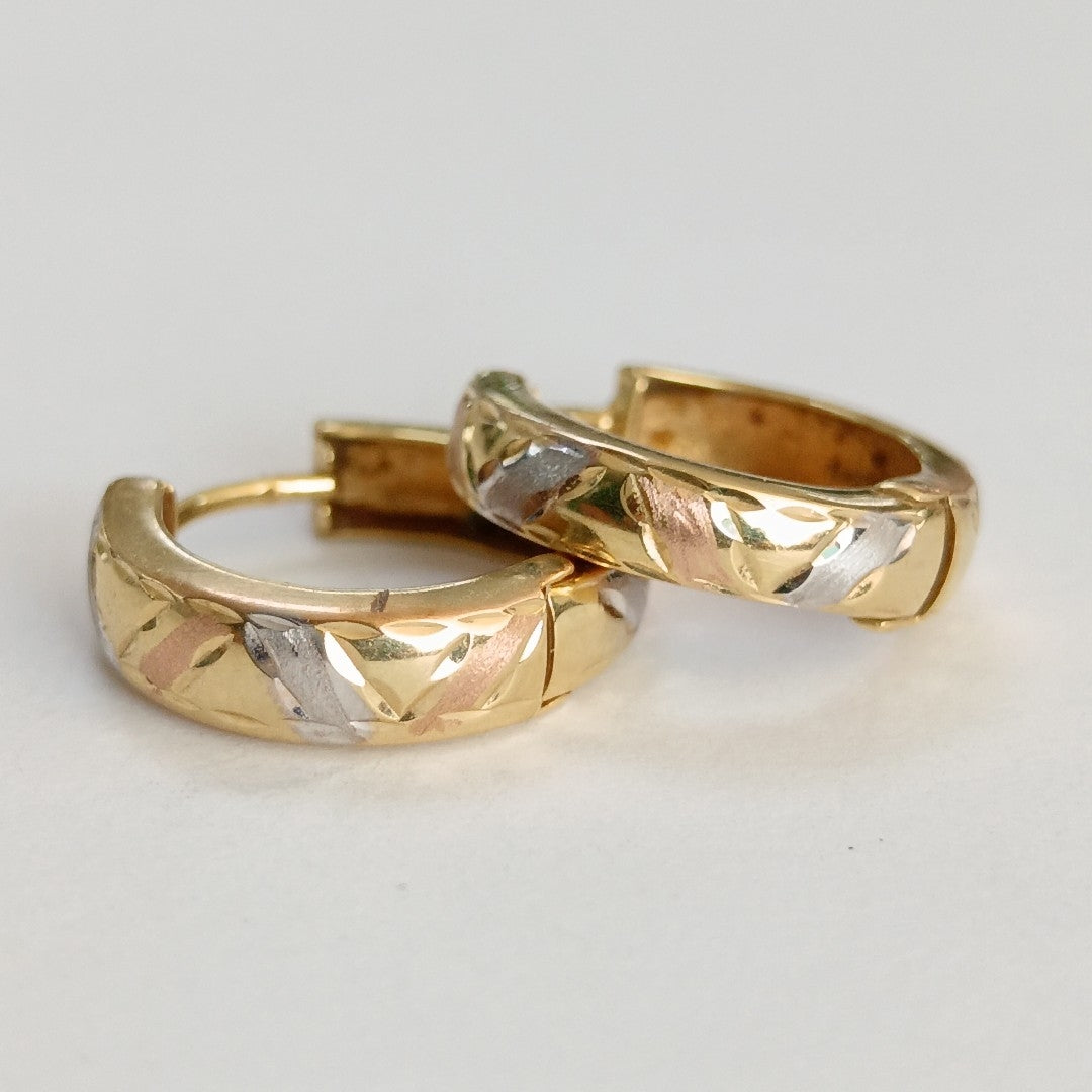 ARRACADAS PAR ORO, RODIADO 14 K 1.8 GRMS (SEMINUEVO)