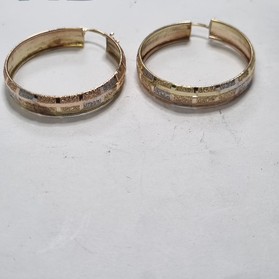 ARRACADAS PAR ORO, ORO COMBINADO 14 K 5.6 GRMS (SEMINUEVO)