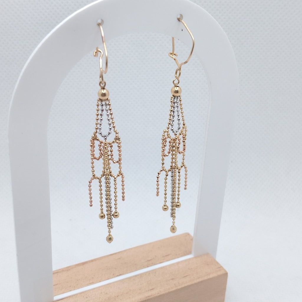 ARETES PAR ORO COMBINADO 14 K 2.3 GRMS (SEMINUEVO)